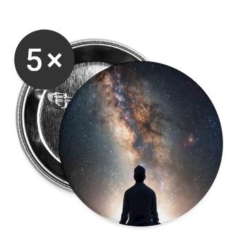 Kosmisches Tor-Meditation - Buttons groß 56 mm (5er Pack) - Weiß - Vorne