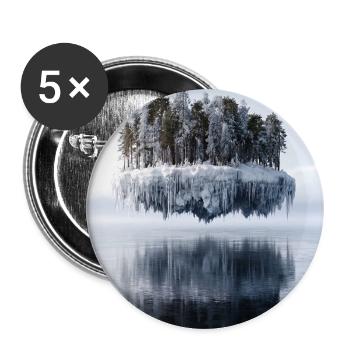 Spiegelung der gefrorenen Insel - Buttons groß 56 mm (5er Pack) - Weiß - Vorne