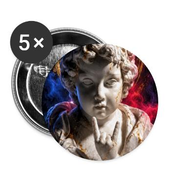 Cherubische Graffiti-Statue - Buttons groß 56 mm (5er Pack) - Weiß - Vorne