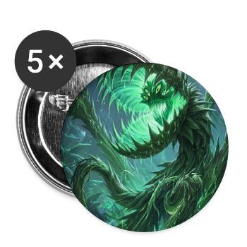 Grüne Schlange im Neonwald - Buttons groß 56 mm (5er Pack) - Weiß - Vorne