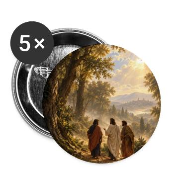 Heilige Reise im Sonnenbeschienenen Wald - Buttons groß 56 mm (5er Pack) - Weiß - Vorne