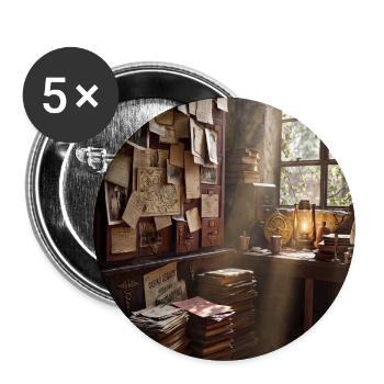 Dusty Archiv-Studie - Buttons groß 56 mm (5er Pack) - Weiß - Vorne