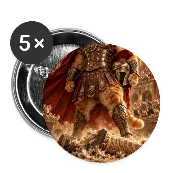 Griffiator: Gladiatorkatze - Buttons groß 56 mm (5er Pack) - Weiß - Vorne