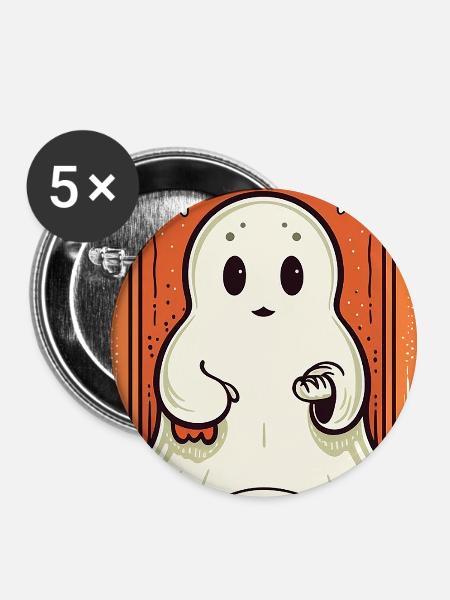 Orange Geist Tarot Karte - Buttons groß 56 mm (5er Pack) - Weiß