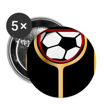 FUßBALL WEIN GLAS - Buttons groß 56 mm (5er Pack) - Weiß - Vorne