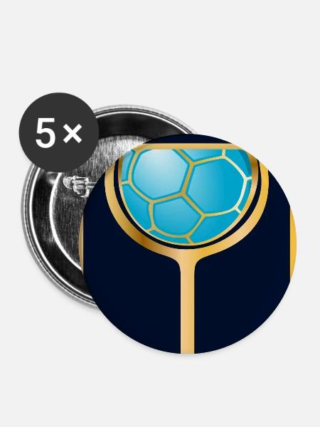 Handball Wein - Buttons groß 56 mm (5er Pack) - Weiß