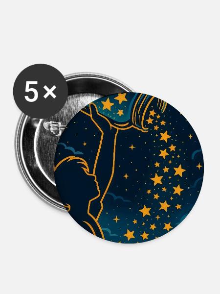 Sternenhimmel der Kreativität , Motivationskunst - Buttons groß 56 mm (5er Pack) - Weiß