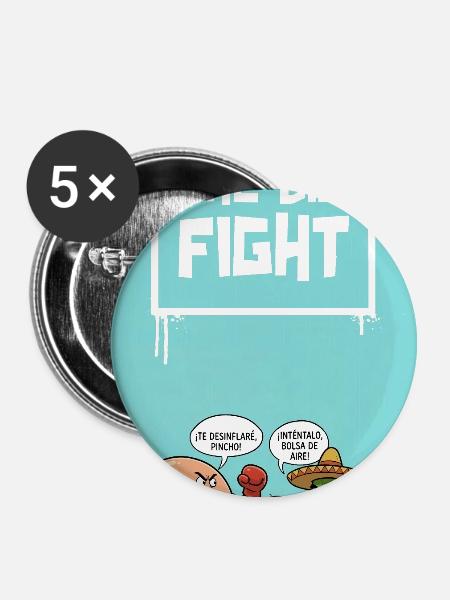 Der große Kampf - Buttons groß 56 mm (5er Pack) - Weiß