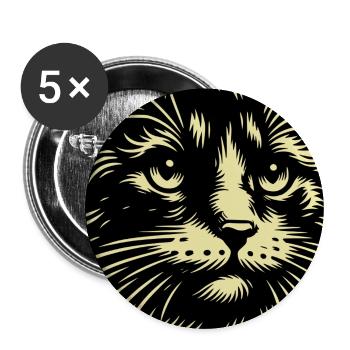 Meow Cat Retro Poster Cats Gift - Buttons large 2.2''/56 mm (5-pack) - white - Front