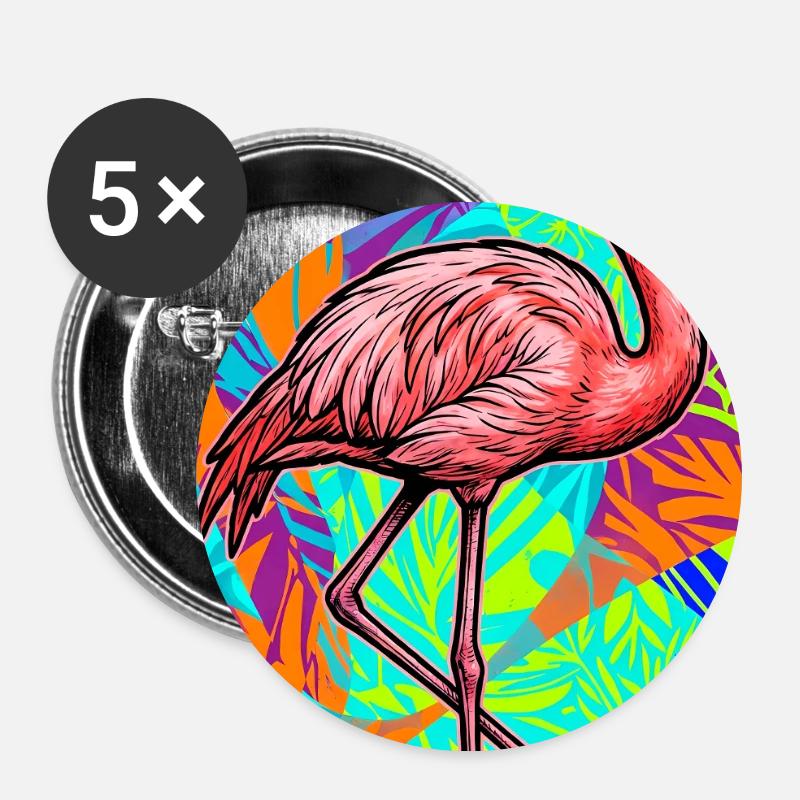 flamingo - Buttons large 2.2''/56 mm (5-pack) - white