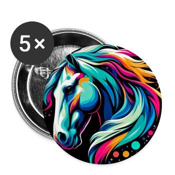 Horse - Buttons large 2.2''/56 mm (5-pack) - white - Front