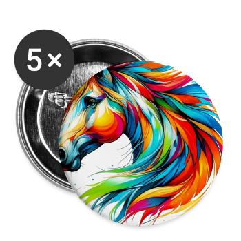 Horse - Buttons large 2.2''/56 mm (5-pack) - white - Front