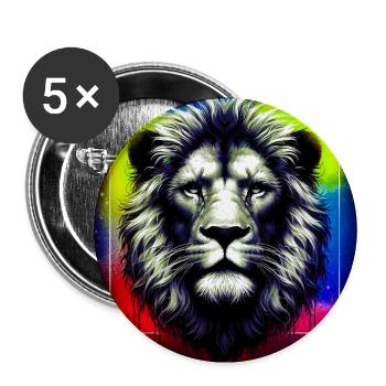 lion - Buttons large 2.2''/56 mm (5-pack) - white - Front