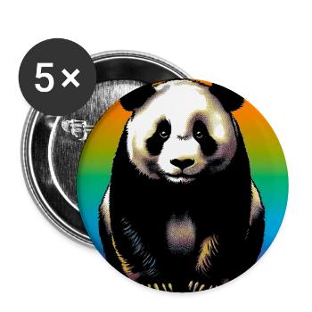Panda - Buttons groß 56 mm (5er Pack) - Weiß - Vorne