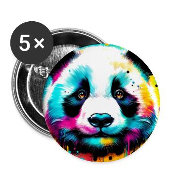 Panda - Buttons groß 56 mm (5er Pack) - Weiß - Vorne