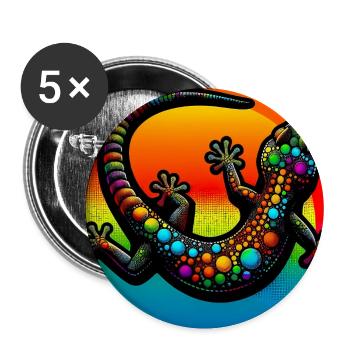 Gecko - Buttons groß 56 mm (5er Pack) - Weiß - Vorne