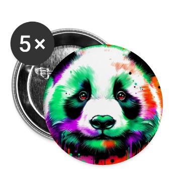 Panda - Buttons groß 56 mm (5er Pack) - Weiß - Vorne
