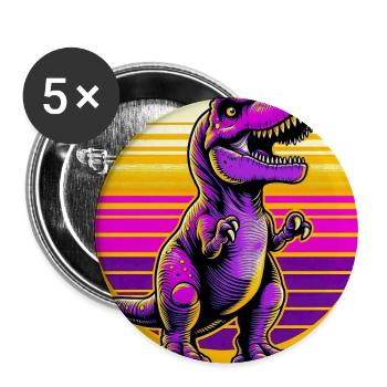 dinosaur - Buttons large 2.2''/56 mm (5-pack) - white - Front