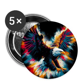 aigle - Lot de 5 grands badges (56 mm) - blanc - Devant
