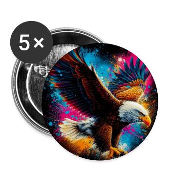aigle - Lot de 5 grands badges (56 mm) - blanc - Devant