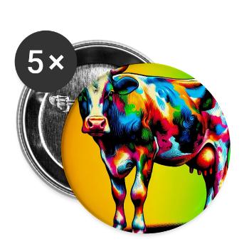 cow - Buttons large 2.2''/56 mm (5-pack) - white - Front
