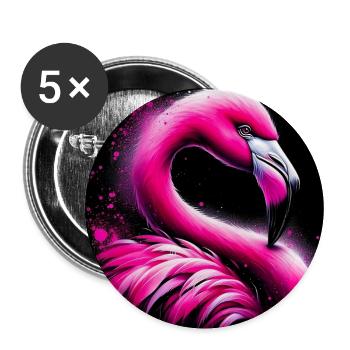 Flamant - Lot de 5 grands badges (56 mm) - blanc - Devant