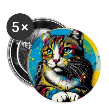 cat - Buttons large 2.2''/56 mm (5-pack) - white - Front