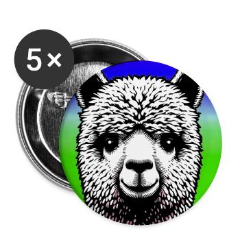 Alpaka - Buttons groß 56 mm (5er Pack) - Weiß - Vorne