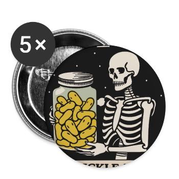 Die Gurkenliebhaber-Tarotkarte Lustige Gurke - Buttons groß 56 mm (5er Pack) - Weiß - Vorne