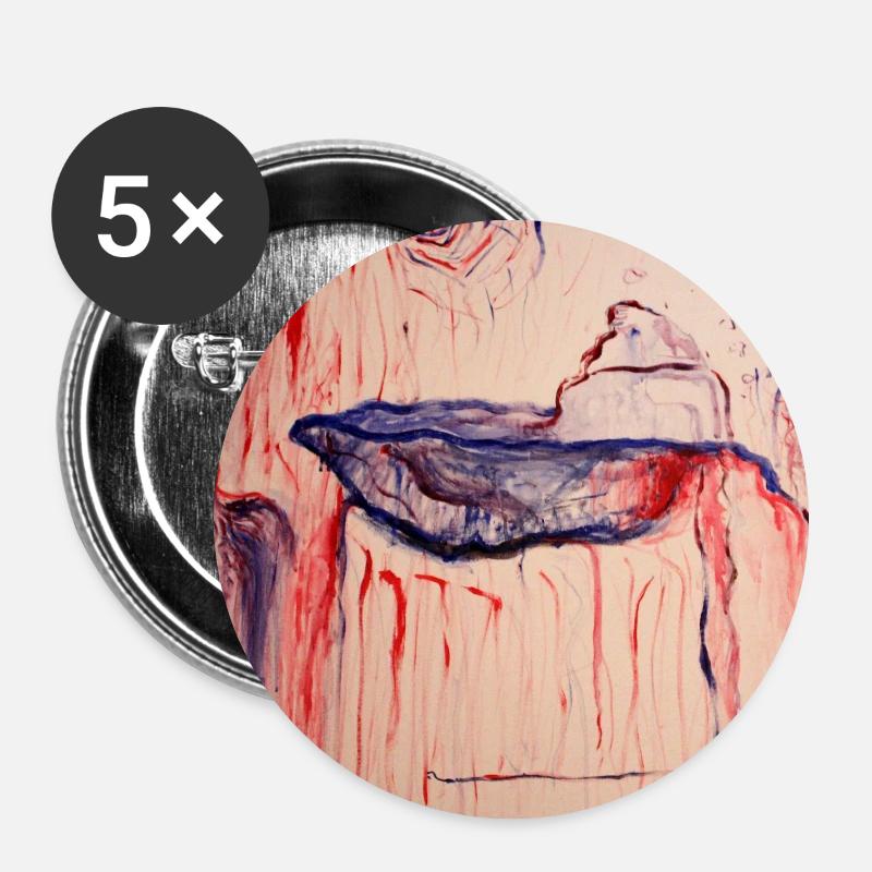 Bhuddas Cave - Buttons groß 56 mm (5er Pack) - Weiß