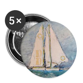 Sailboat at sea - Buttons large 2.2''/56 mm (5-pack) - white - Front