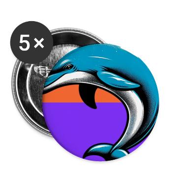 dolphin - Buttons large 2.2''/56 mm (5-pack) - white - Front