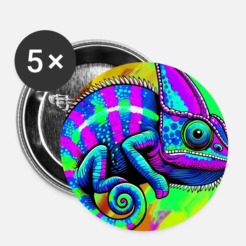 chameleon - Buttons large 2.2''/56 mm (5-pack) - white