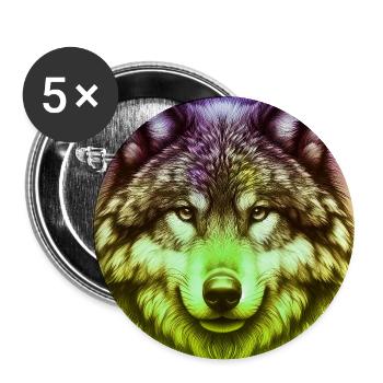 Wolf - Buttons large 2.2''/56 mm (5-pack) - white - Front