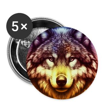Wolf - Buttons large 2.2''/56 mm (5-pack) - white - Front