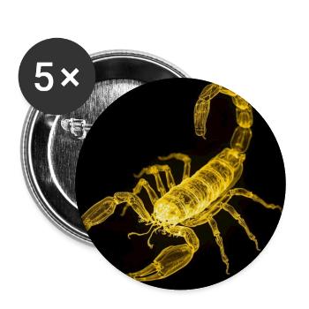 Neon Scorpion at Night - Buttons large 2.2''/56 mm (5-pack) - white - Front