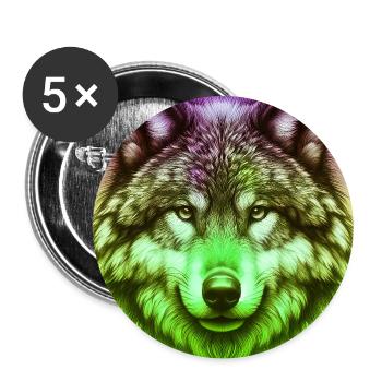Wolf - Buttons large 2.2''/56 mm (5-pack) - white - Front
