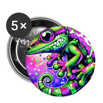 Gecko - Buttons groß 56 mm (5er Pack) - Weiß - Vorne
