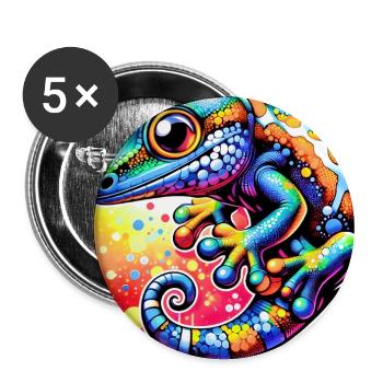 Gecko - Buttons groß 56 mm (5er Pack) - Weiß - Vorne