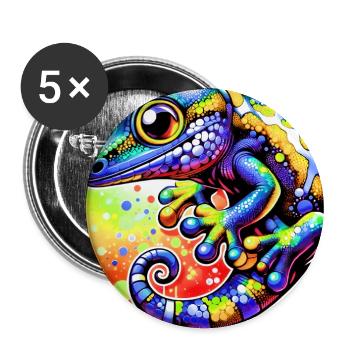 Gecko - Buttons groß 56 mm (5er Pack) - Weiß - Vorne