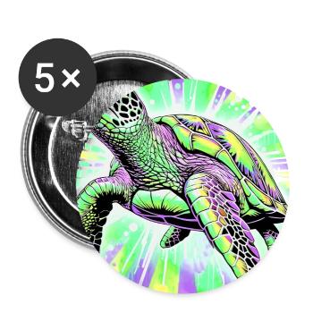 turtle - Buttons large 2.2''/56 mm (5-pack) - white - Front