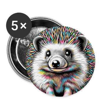 hedgehog - Buttons large 2.2''/56 mm (5-pack) - white - Front