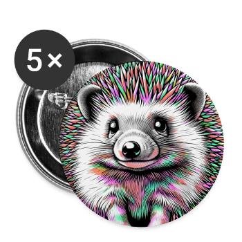 Igel - Buttons groß 56 mm (5er Pack) - Weiß - Vorne