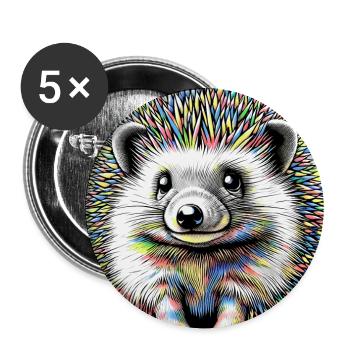 hedgehog - Buttons large 2.2''/56 mm (5-pack) - white - Front