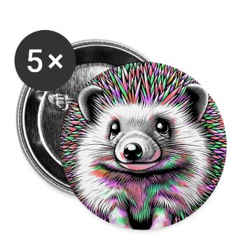 Igel - Buttons groß 56 mm (5er Pack) - Weiß - Vorne