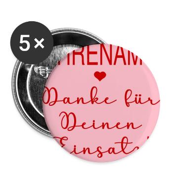Danke Einsatz Ehrenamt - Buttons groß 56 mm (5er Pack) - Weiß - Vorne