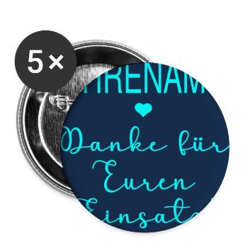 Team Einsatz Ehrenamt Danke - Buttons groß 56 mm (5er Pack) - Weiß - Vorne