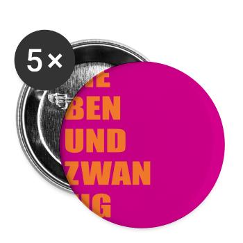 Jahr 2027 Siebenundzwanzig - Buttons groß 56 mm (5er Pack) - Weiß - Vorne