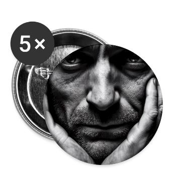 Thinking Guy - Buttons groß 56 mm (5er Pack) - Weiß - Vorne
