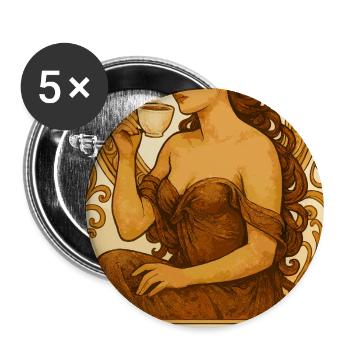D’abord le café, puis les gens disant de l’Art nouveau - Lot de 5 grands badges (56 mm) - blanc - Devant